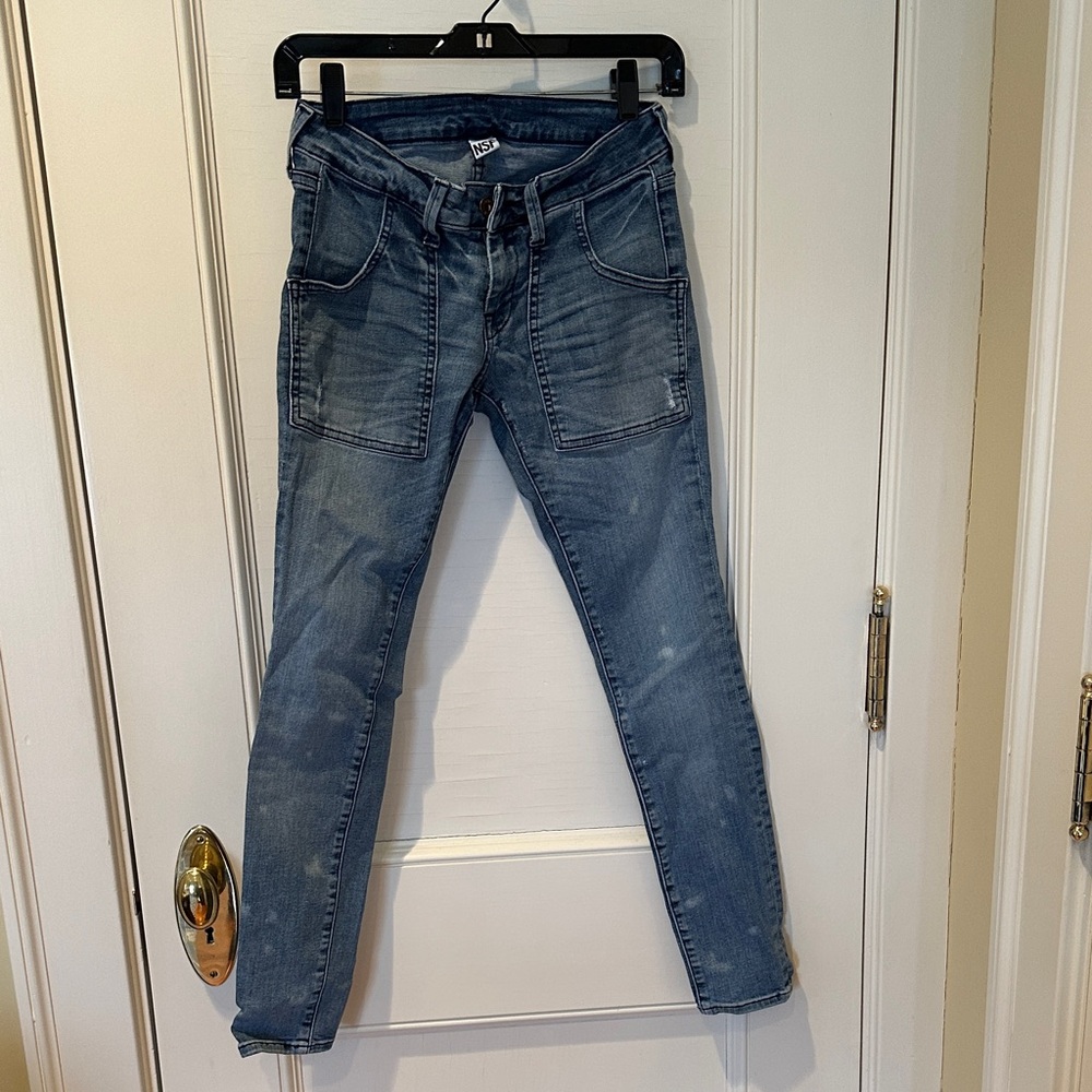 NSF Women's Large Pocket Skinny Blue Jeans SZ 26